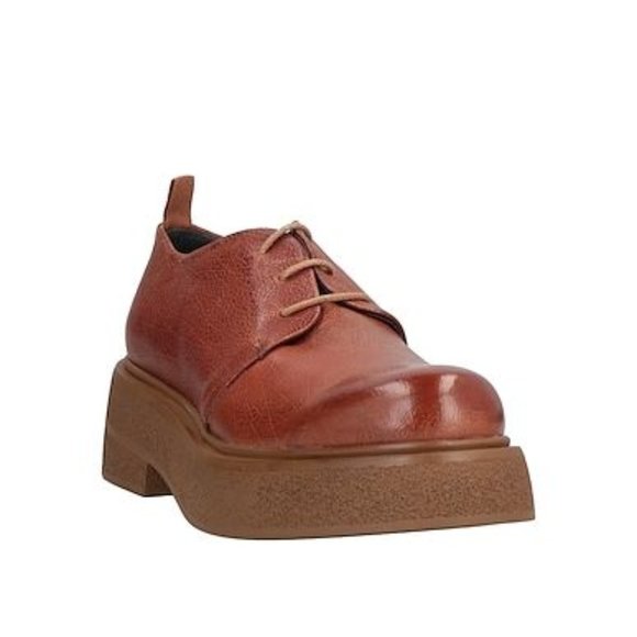 NWT 1725.A women's tan brown platform laced shoes. Made in Italy. NWT in box - Picture 2 of 6